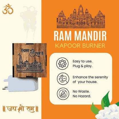 3-in-1 Ayodhya Ram Mandir Karpoor Burner & Night lamp